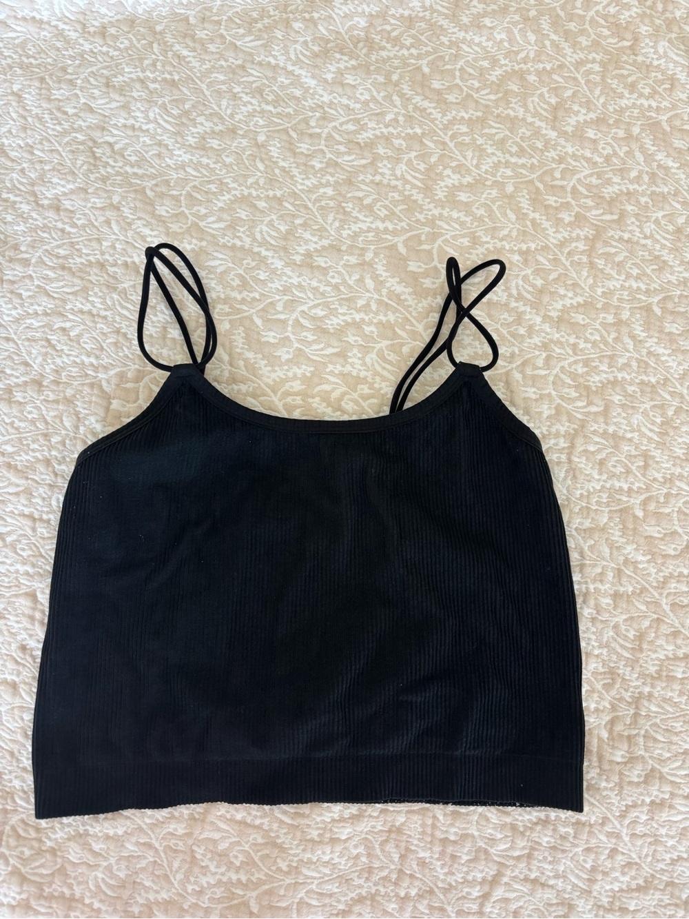 Forever 21 Black Ribbed Double-Strap Cami